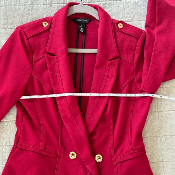 White House Black Market Womens Jacket  Blazer 8 Rayon Red - Picture 9 of 9